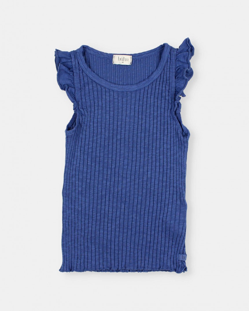 RIB RUFFLE T-SHIRT