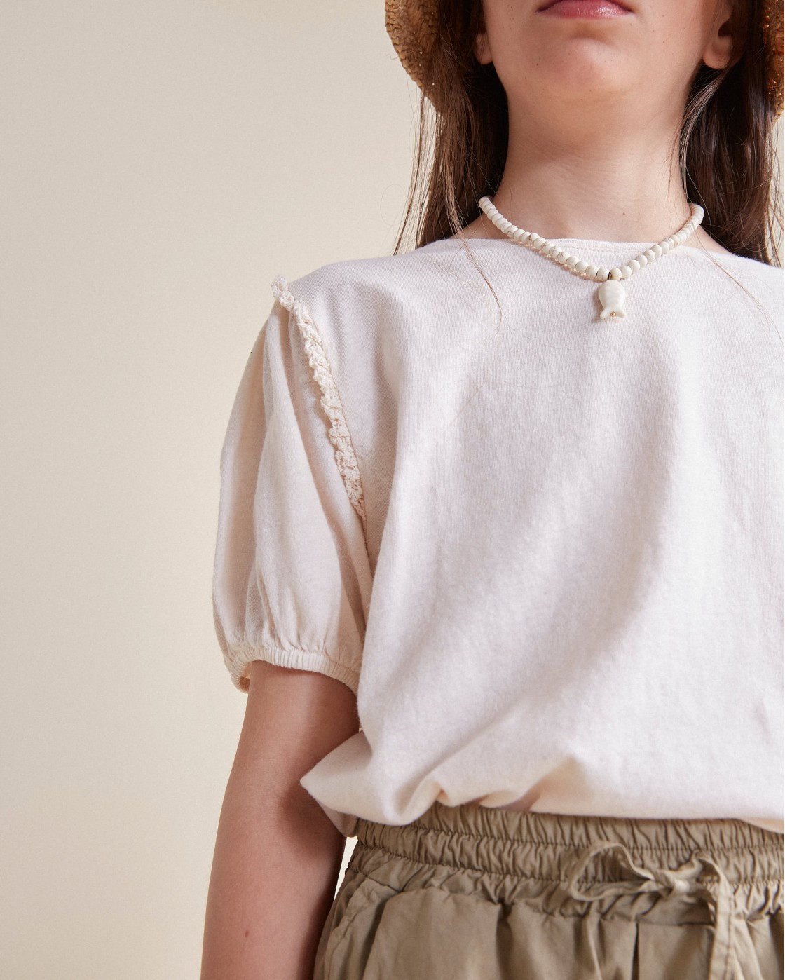 LACE LINEN T-SHIRT