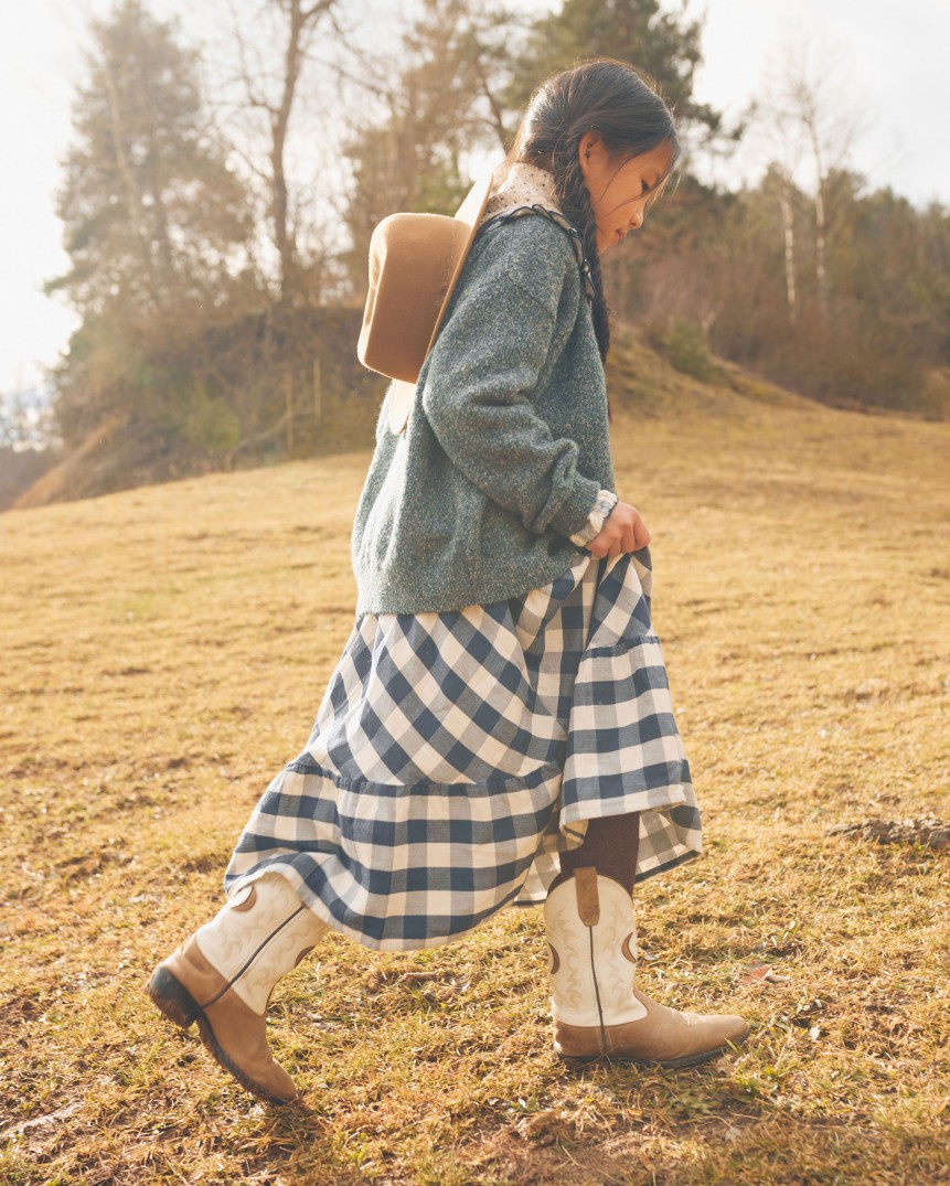 GINGHAM MAXI SKIRT