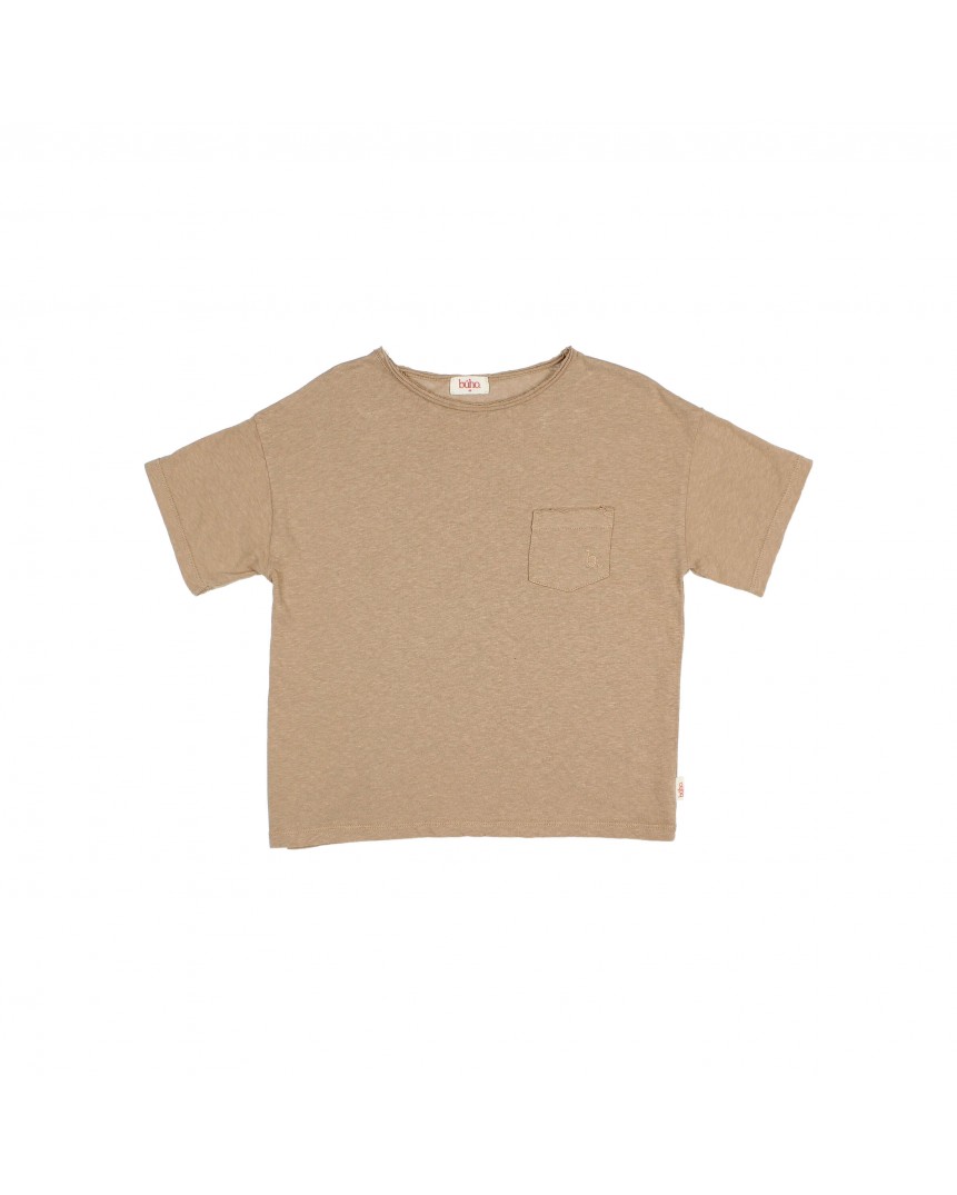 CAMISETA DE LINO CON BOLSILLO