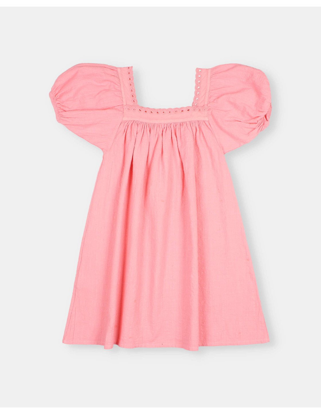 VESTIDO DE ALGODÓN CON PUNTILLA