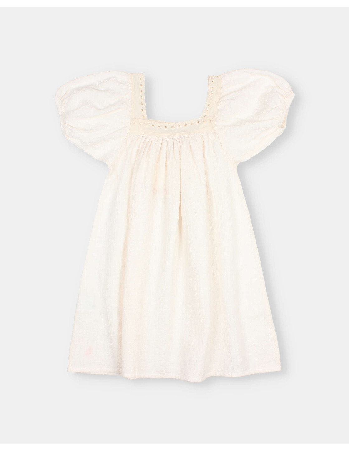 VESTIDO DE ALGODÓN CON PUNTILLA