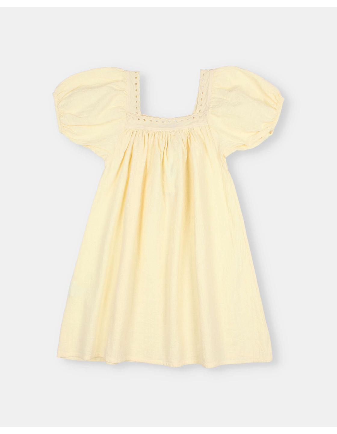 VESTIDO DE ALGODÓN CON PUNTILLA