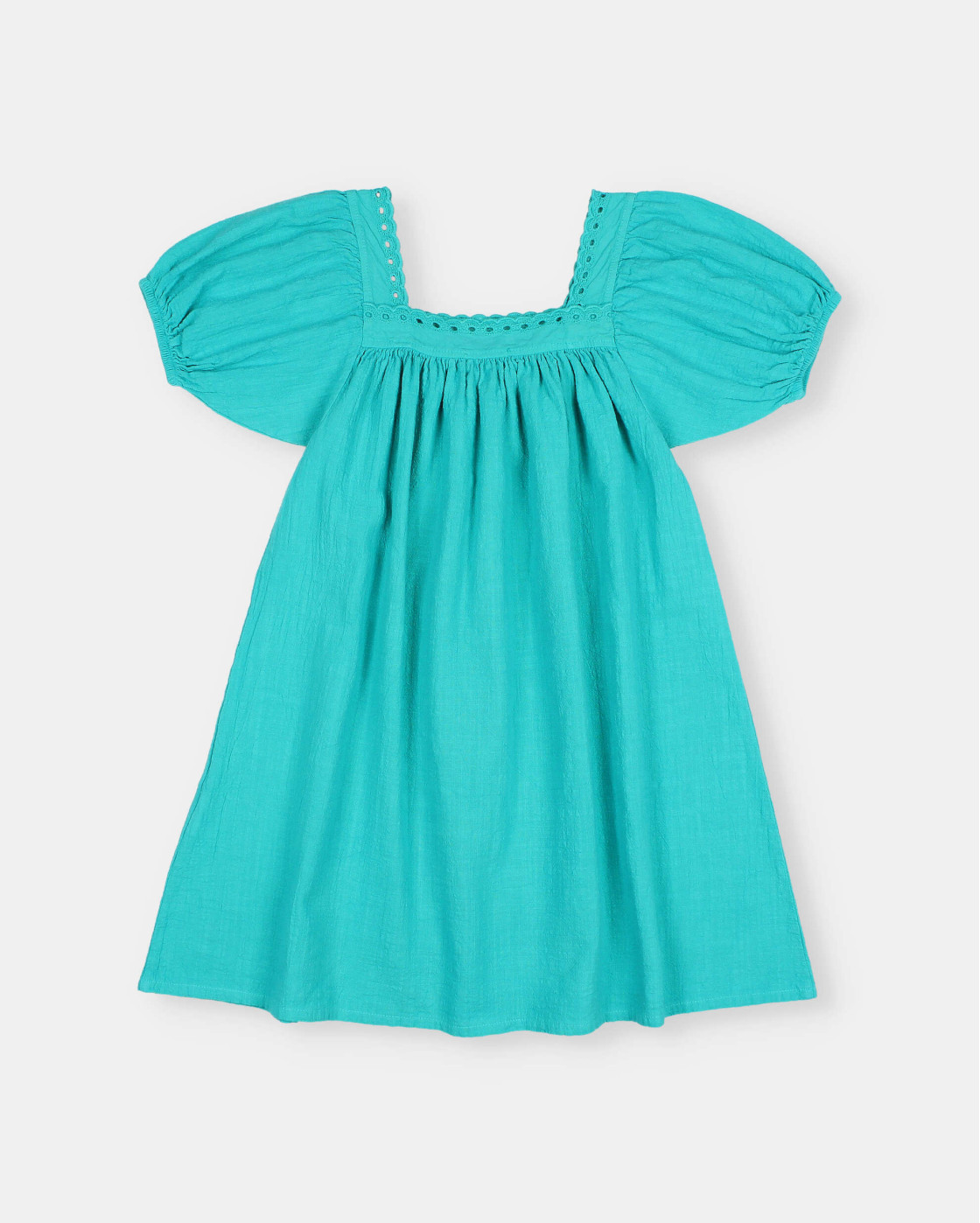 VESTIDO DE ALGODÓN CON PUNTILLA