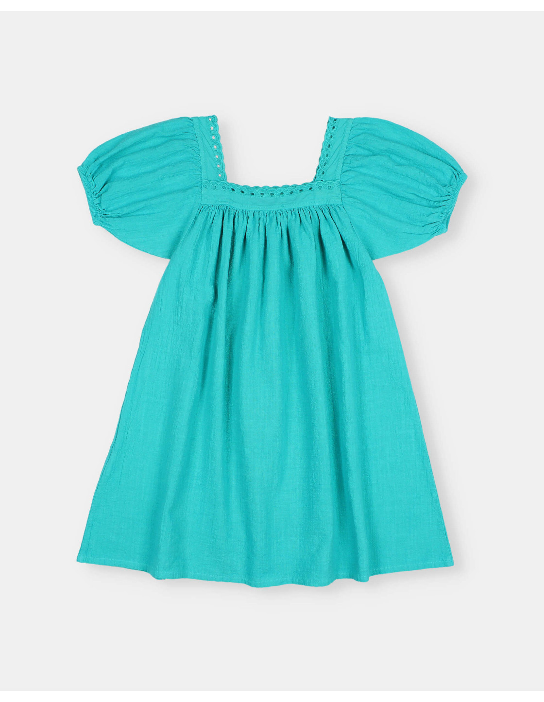 VESTIDO DE ALGODÓN CON PUNTILLA