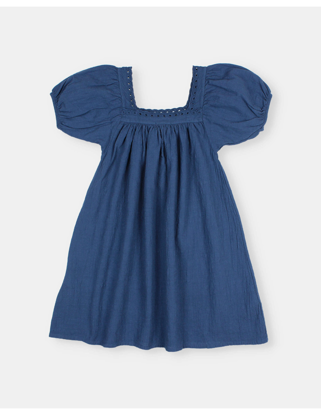 VESTIDO DE ALGODÓN CON PUNTILLA