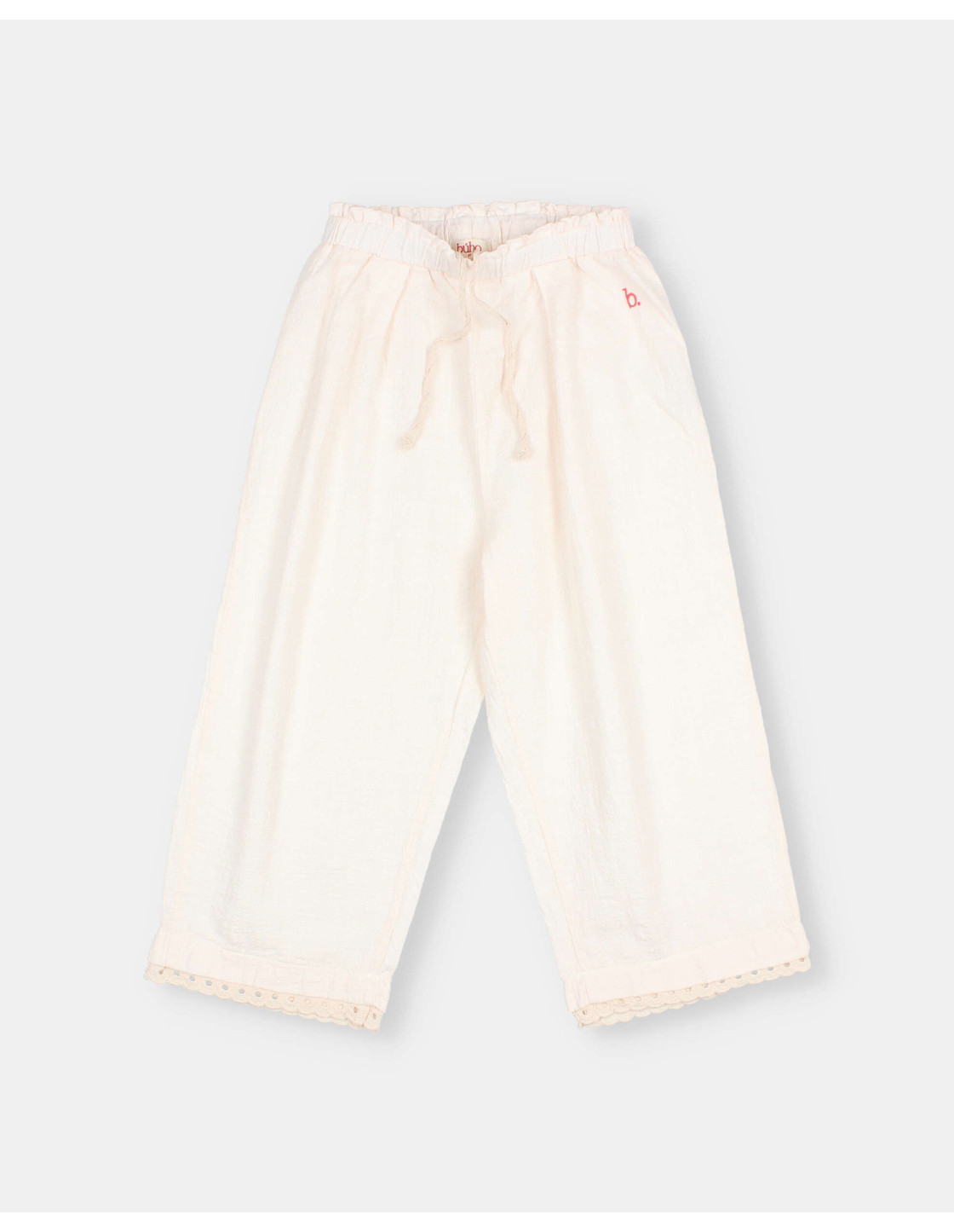 PANTALÓN DE ALGODÓN CON PUNTILLA