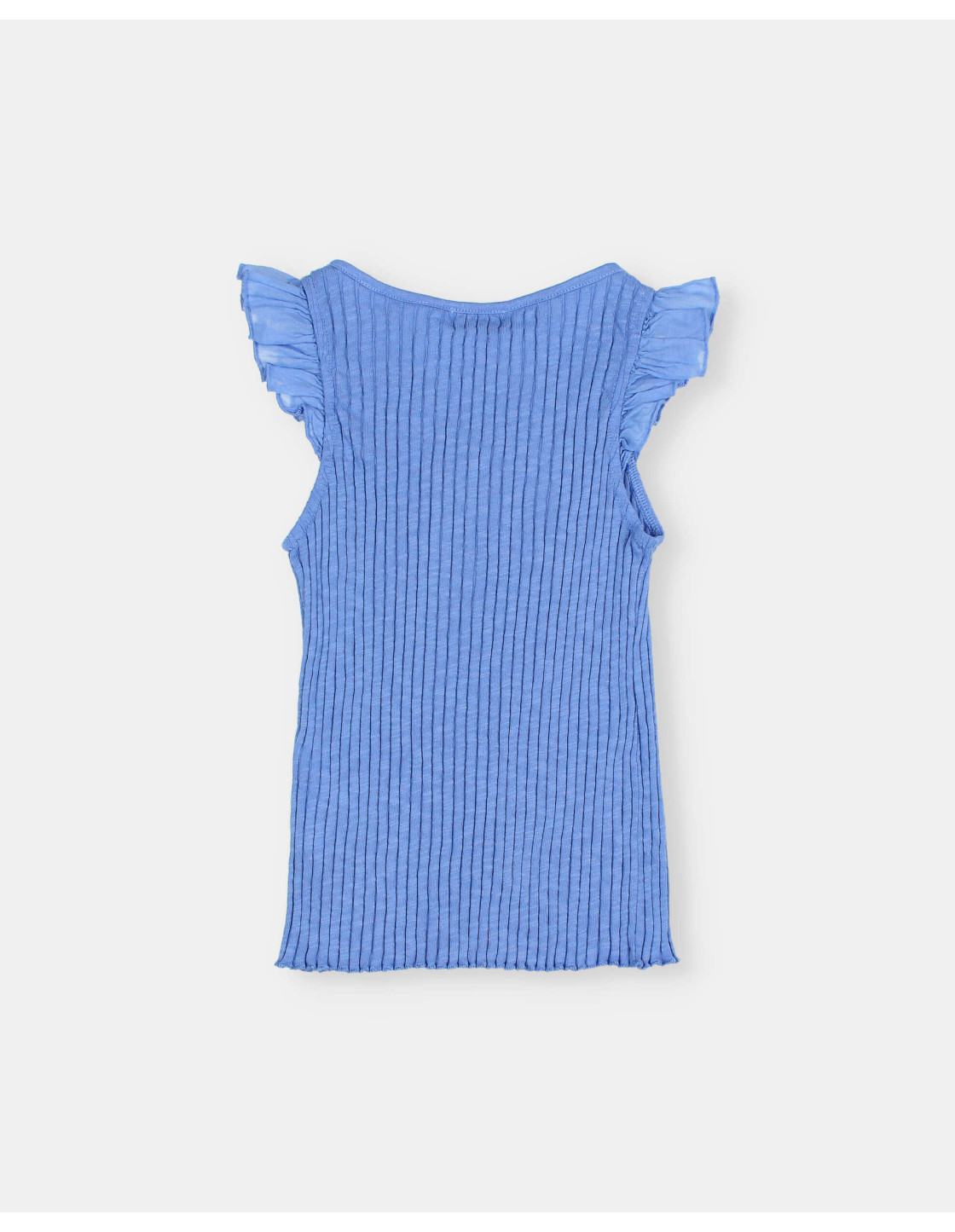 CAMISETA ACANALADA CON VOLANTES