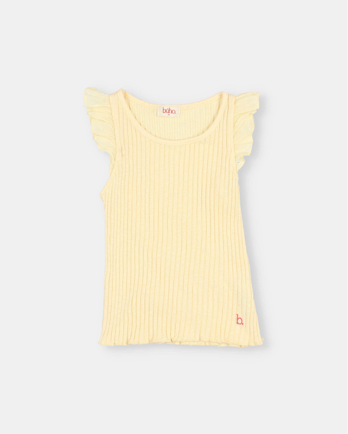 CAMISETA ACANALADA CON VOLANTES