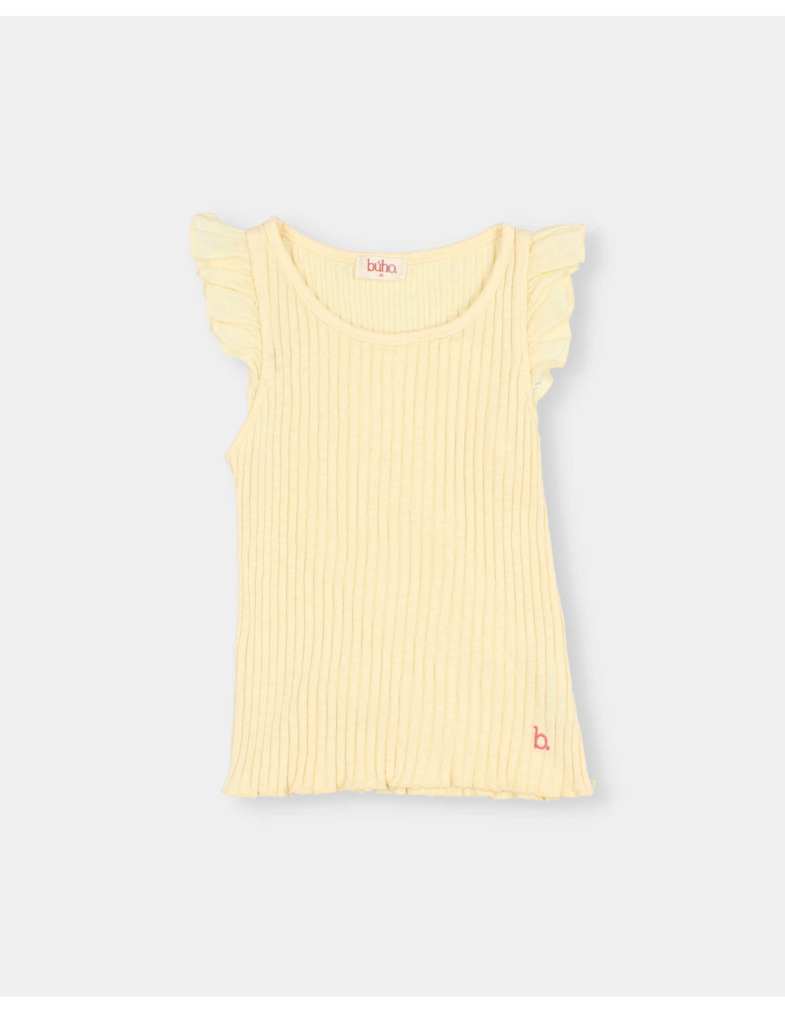 CAMISETA ACANALADA CON VOLANTES