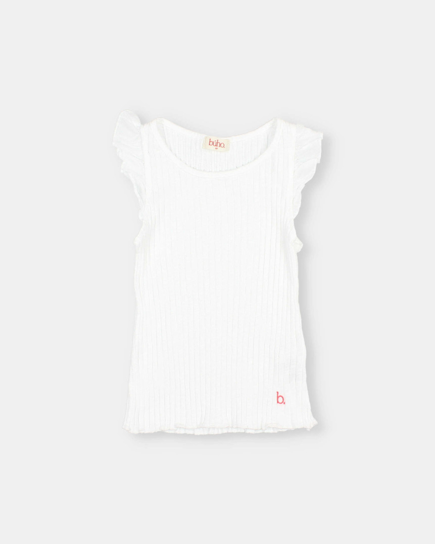 RIB RUFFLE T-SHIRT