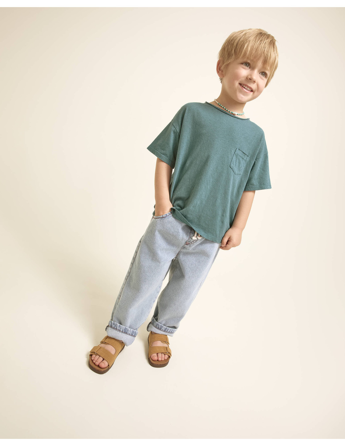 CAMISETA DE LINO CON BOLSILLO