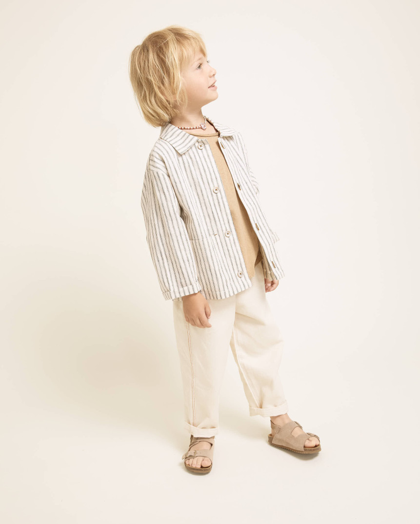 CHAQUETA DE LINO CON RAYAS