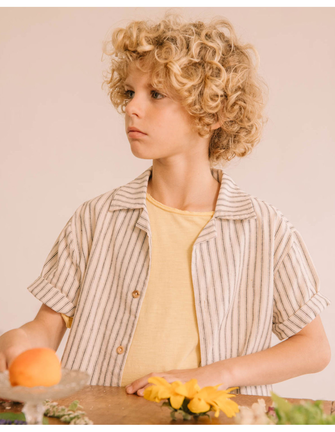 CAMISA DE LINO CON RAYAS